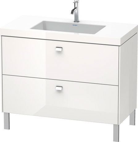 Furniture washbasin c-bonded with vanity floorstanding, BR4702O1022 furniture washbasin Vero Air included