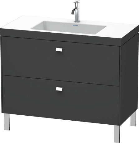 Furniture washbasin c-bonded with vanity floorstanding, BR4702O1049 furniture washbasin Vero Air included