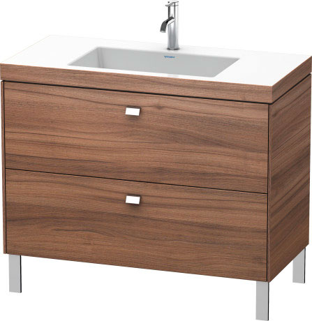 Furniture washbasin c-bonded with vanity floorstanding, BR4702O1079 furniture washbasin Vero Air included
