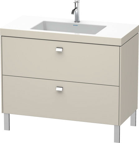 Furniture washbasin c-bonded with vanity floorstanding, BR4702O1091 furniture washbasin Vero Air included