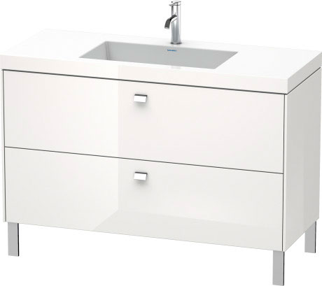 Furniture washbasin c-bonded with vanity floorstanding, BR4703O1022 furniture washbasin Vero Air included