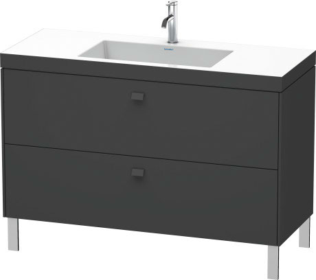 Furniture washbasin c-bonded with vanity floorstanding, BR4703O4949 furniture washbasin Vero Air included