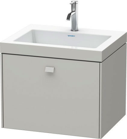 Furniture washbasin c-bonded with vanity wall-mounted, BR4600O0707 furniture washbasin Vero Air included
