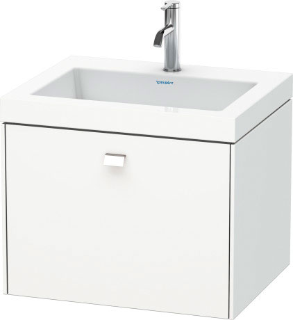 Furniture washbasin c-bonded with vanity wall-mounted, BR4600O1018 furniture washbasin Vero Air included