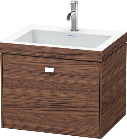 Furniture washbasin c-bonded with vanity wall-mounted, BR4600O1021 furniture washbasin Vero Air included