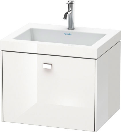 Furniture washbasin c-bonded with vanity wall-mounted, BR4600O1022 furniture washbasin Vero Air included