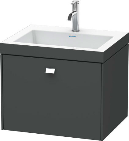 Furniture washbasin c-bonded with vanity wall-mounted, BR4600O1049 furniture washbasin Vero Air included