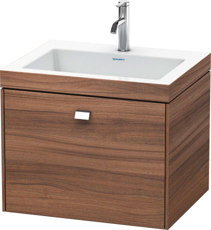 Furniture washbasin c-bonded with vanity wall-mounted, BR4600O1079 furniture washbasin Vero Air included