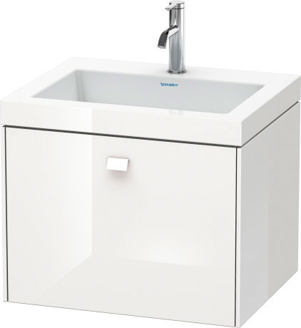 Furniture washbasin c-bonded with vanity wall-mounted, BR4600O2222 furniture washbasin Vero Air included