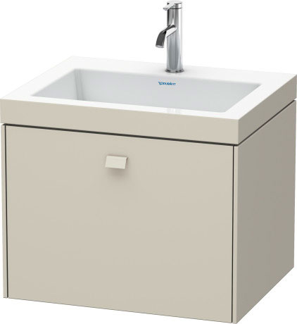 Furniture washbasin c-bonded with vanity wall-mounted, BR4600O9191 furniture washbasin Vero Air included