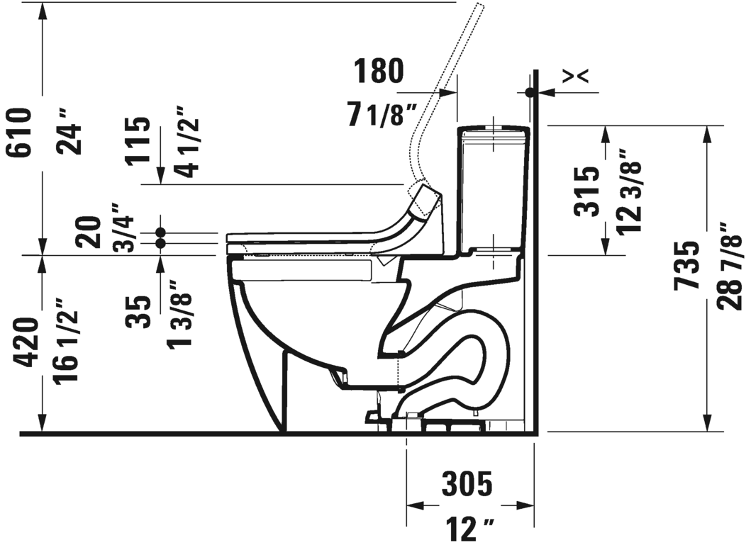 One-Piece toilet Duravit Rimless for SensoWash®, 217351