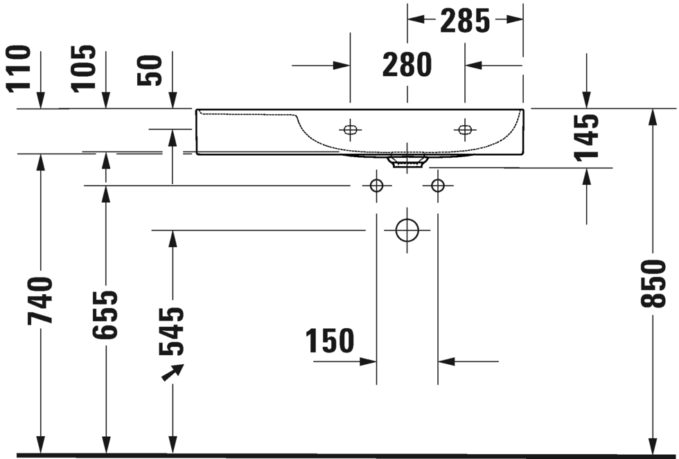 Lavabo asimétrico / Lavabo asimétrico para mueble, 234980