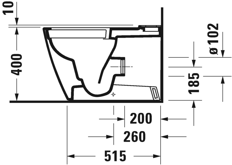 Stand-WC Kombination Duravit Rimless®, 219109