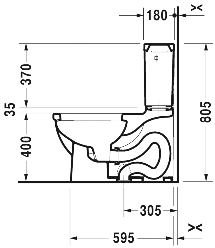 Two-piece toilet, 212501