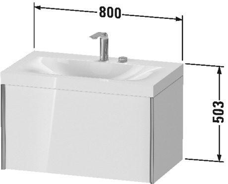 Furniture washbasin c-bonded with vanity wall mounted, XV4610 N/O/E