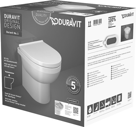 Duravit No.1 - Stand-WC Duravit Rimless® Set