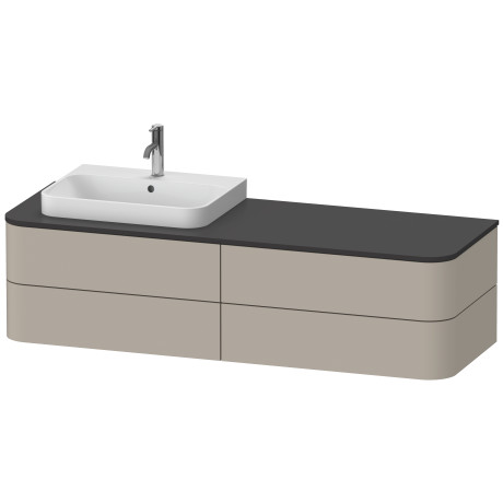 Vanit unit for console wall-mounted, HP4973L6060 for above counter basin Happy D.2 Plus