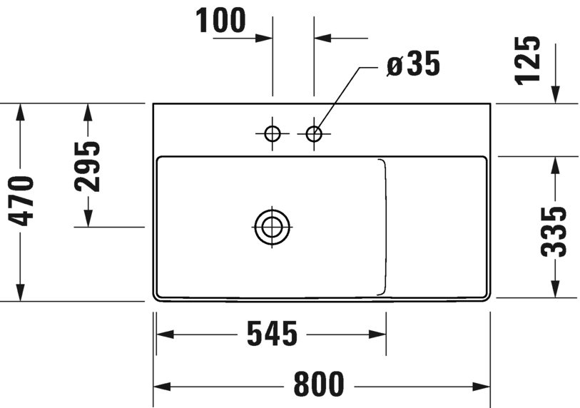 Lavabo asimétrico / Lavabo asimétrico para mueble, 234880