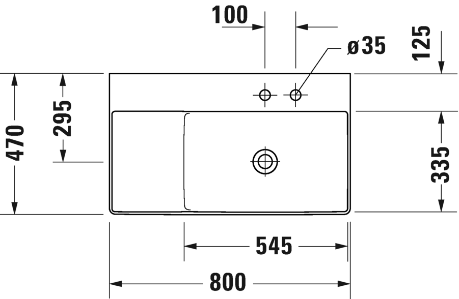Lavabo asimétrico / Lavabo asimétrico para mueble, 234980