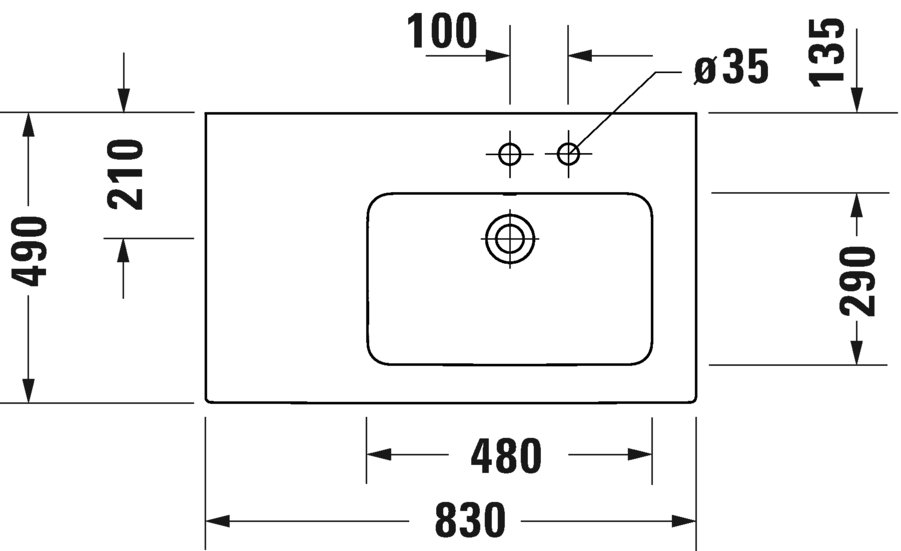 Lavabo asimétrico / Lavabo asimétrico para mueble, 234683