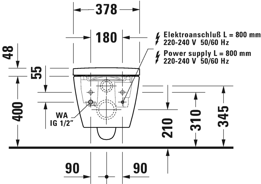 Vaso con sedile elettronico SensoWash® Starck f Plus integrato, 650000