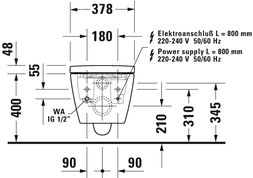SensoWash® Starck f Lite Compact Dusch-WC, 650001