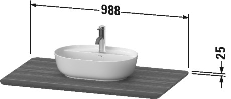 Plan de toilette bois massif, LU9464