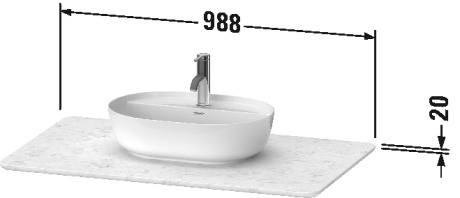 Plan de toilette quartz, LU9469