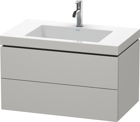 Furniture washbasin c-bonded with vanity wall-mounted, LC6927O0707 furniture washbasin Vero Air included