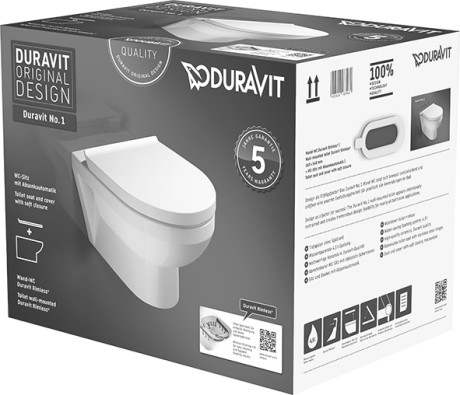 Duravit No.1 - Wand-WC Compact Duravit Rimless® Set