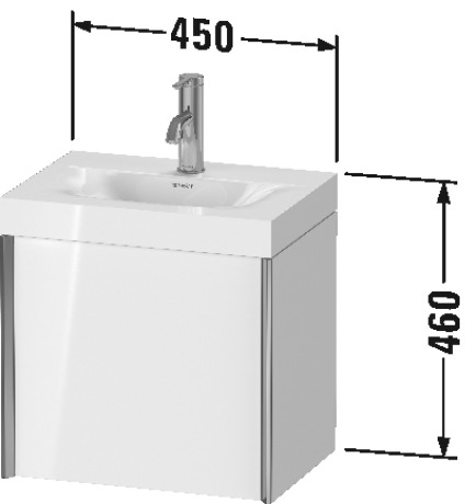 Furniture washbasin c-bonded with vanity wall mounted, XV4631 N/O