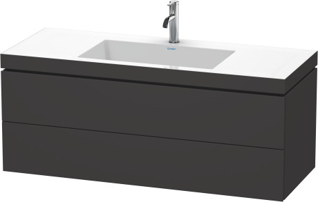 Furniture washbasin c-bonded with vanity wall-mounted, LC6929O8080 furniture washbasin Vero Air included