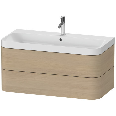 Furniture washbasin c-shaped with vanity wall-mounted, HP4348O7171