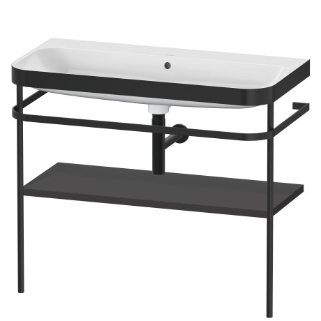 Furniture washbasin c-bonded with metal console floorstanding, HP4738N8080