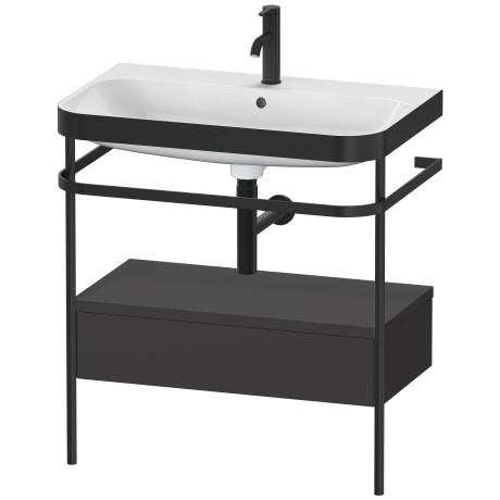 Furniture washbasin c-bonded with metal console floorstanding, HP4742O8080