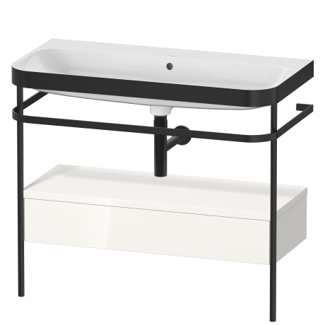 Furniture washbasin c-bonded with metal console floorstanding, HP4743N2222