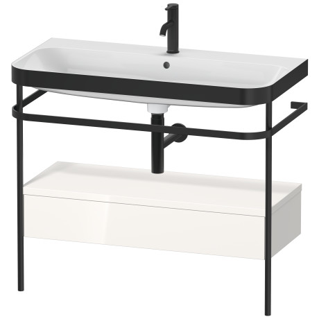 Furniture washbasin c-bonded with metal console floorstanding, HP4743 N/O
