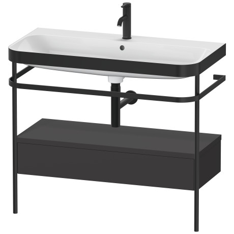 Furniture washbasin c-bonded with metal console floorstanding, HP4743O8080