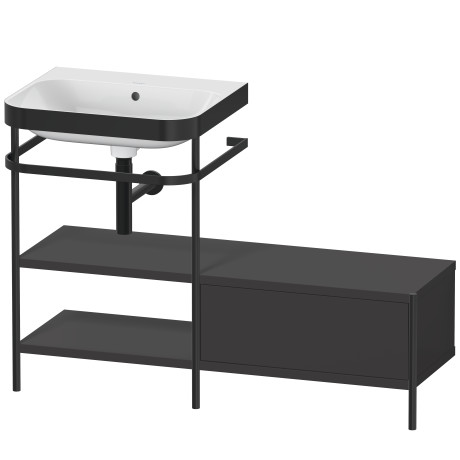 Lavabo pour meuble c-bonded avec console métallique à poser, HP4750N8080