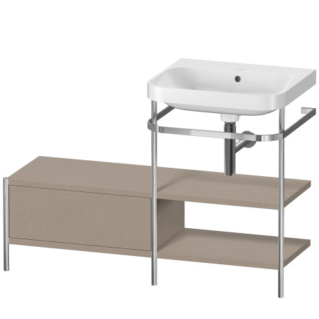 Lavabo pour meuble c-shaped avec console métallique à poser, HP4845N7575