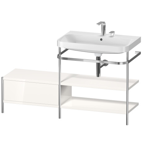 Lavabo pour meuble c-shaped avec console métallique à poser, HP4847E2222