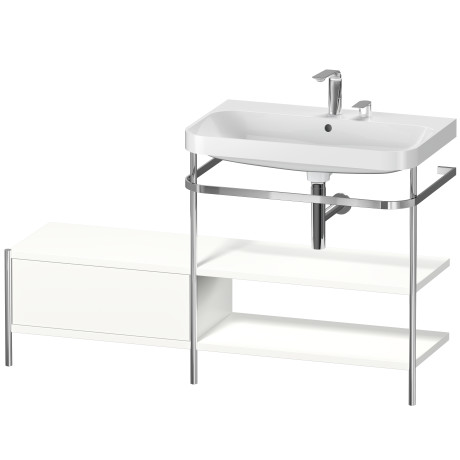 Lavabo pour meuble c-shaped avec console métallique à poser, HP4847E3636