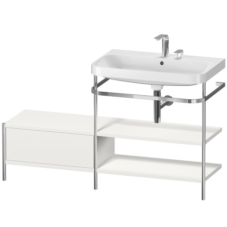 Lavabo pour meuble c-shaped avec console métallique à poser, HP4847E3939