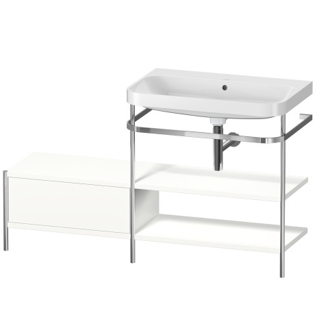 Lavabo pour meuble c-shaped avec console métallique à poser, HP4847N3636