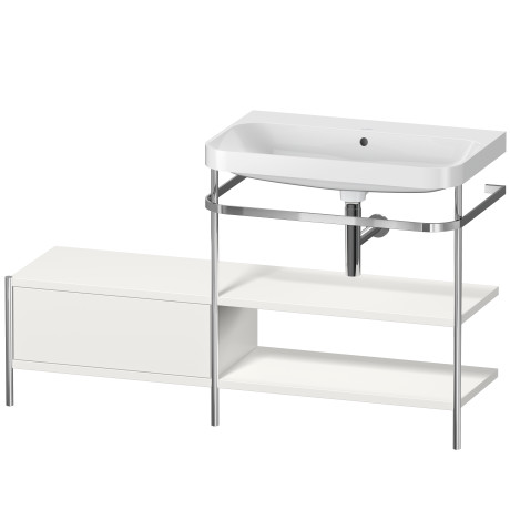 Lavabo pour meuble c-shaped avec console métallique à poser, HP4847N3939