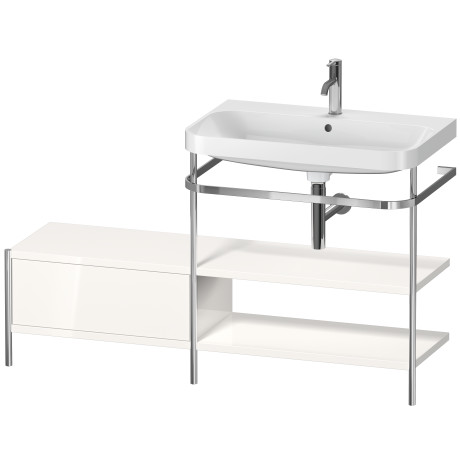 Lavabo pour meuble c-shaped avec console métallique à poser, HP4847O2222