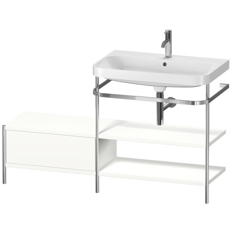 Lavabo pour meuble c-shaped avec console métallique à poser, HP4847O3636