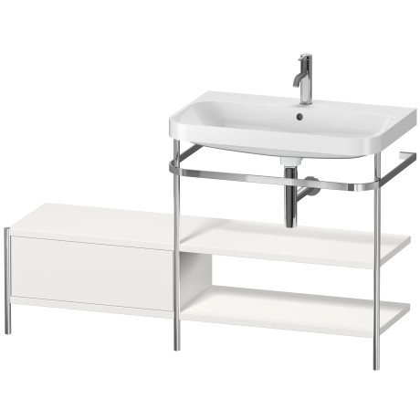 Lavabo pour meuble c-shaped avec console métallique à poser, HP4847O3939