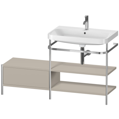 Lavabo pour meuble c-shaped avec console métallique à poser, HP4847O6060
