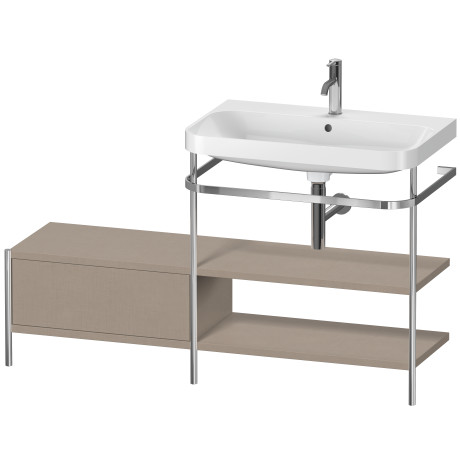 Lavabo pour meuble c-shaped avec console métallique à poser, HP4847O7575